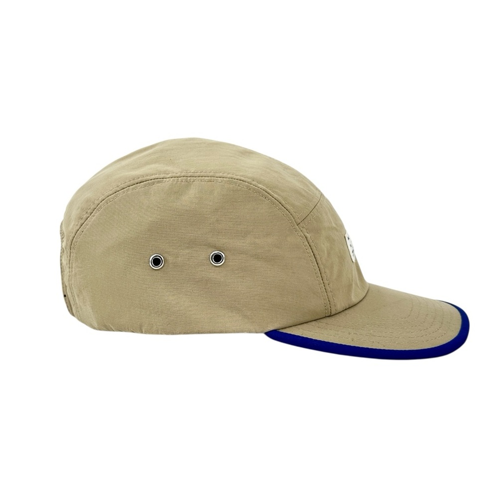 Maiden Noir Tan Beige & Royal Blue Five Panel Adjustable Camp Hat Cap - Picture 3 of 10